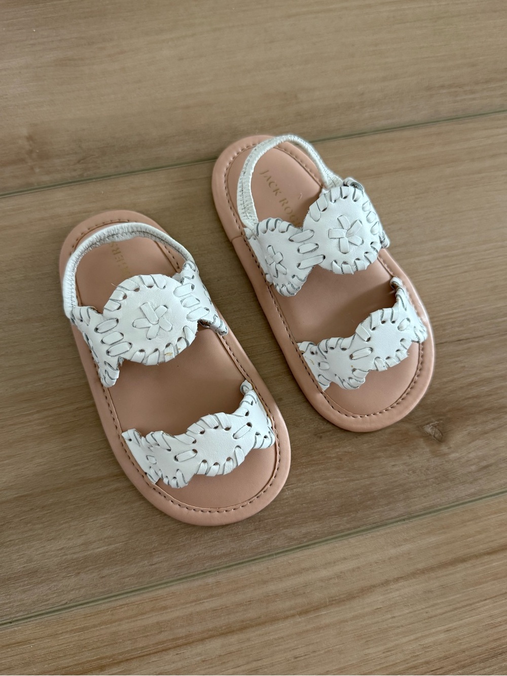 Jack Rogers Baby Lauren White Floral Cutout Sandals